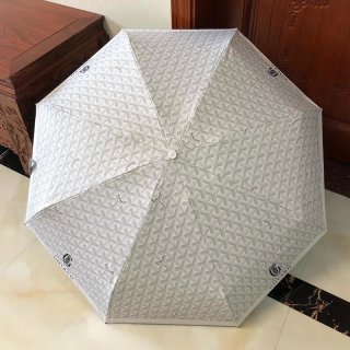 Goyard Monogram Print Folding Umbrella White